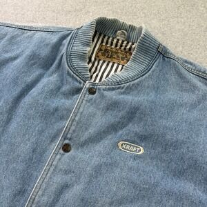 Vintage 90s Kraft Foods Denim Bomber Jacket XXL Turning Point Made